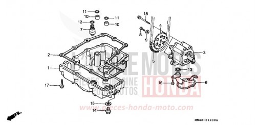 CARTER D'HUILE/POMPE A HUILE CBR600FJ de 1988